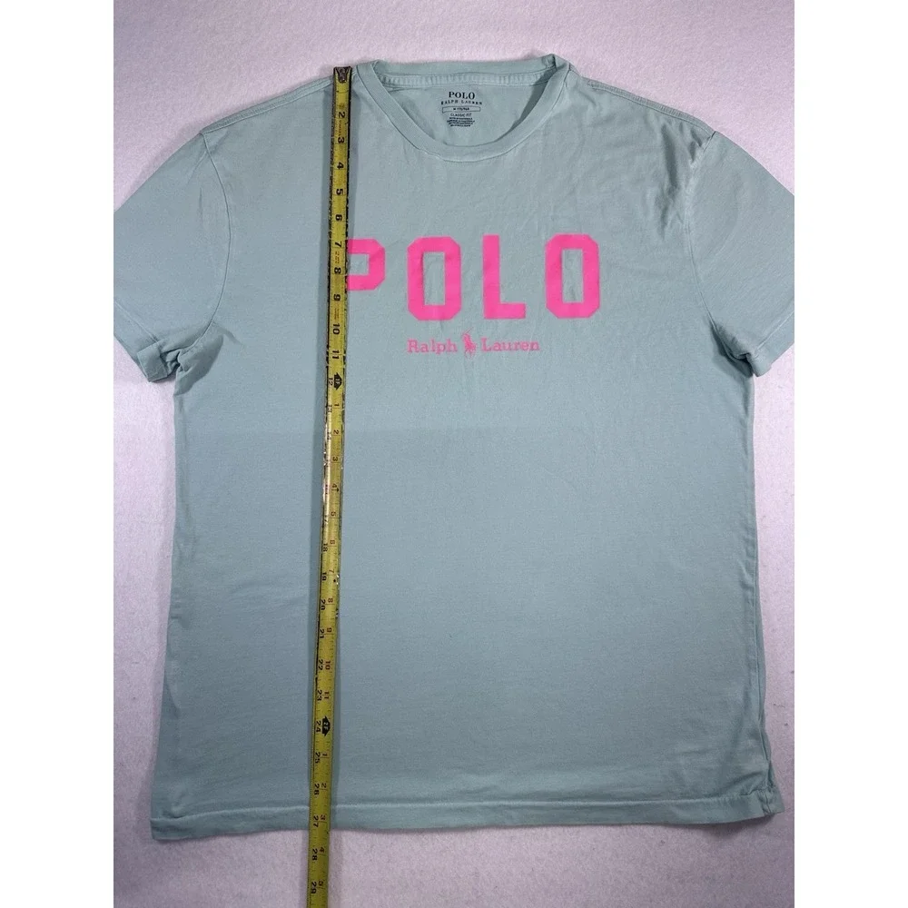 Polo Ralph Lauren Men's M Green Graphic T-Shirt Classic Fit Logo Cotton T